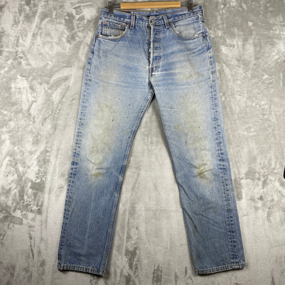 Vintage Levis 501xx Jeans Mens 34x34 fit 32x31 Made in USA Shrink to Fit Whisker